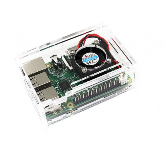 Прозрачный корпус с вентилятором для мини ПК Raspberry Pi Model 3B/3B+