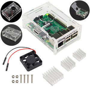 Прозрачный корпус с вентилятором для мини ПК Raspberry Pi Model 3B/3B+