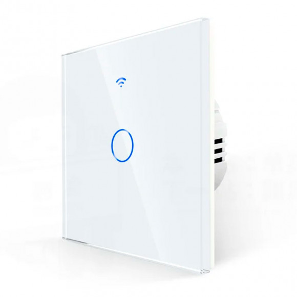 Умный сенсорный выключатель света 1 кнопка - Wi-Fi white