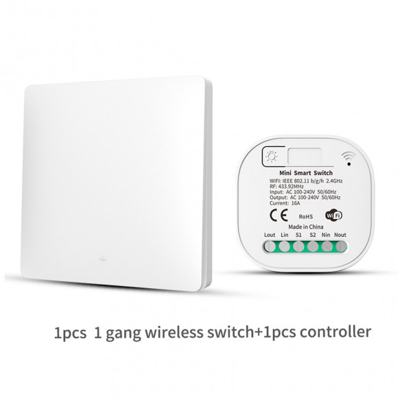 Умный беспроводной выключатель Tuya Smart Switch (1 реле Wi-Fi + 1 выключатель) TSS-1R1G1 Умный беспроводной выключатель Tuya Smart Switch (1 реле Wi-Fi + 1 выключатель) TSS-1R1G1